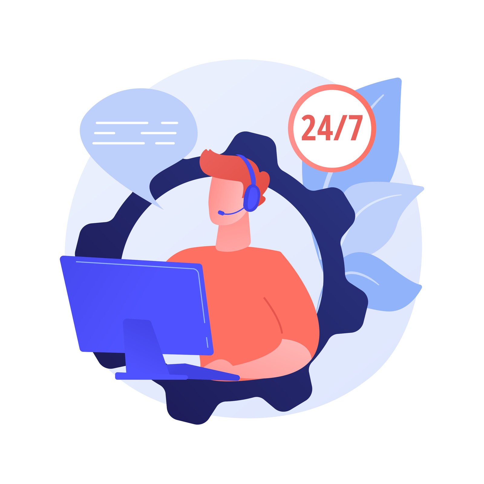 Call center abstract concept vector illustration.